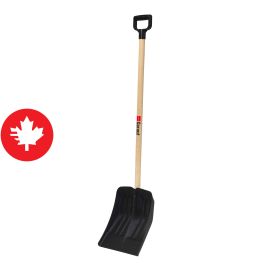 Pelle à neige, lame noire en poly, manche en bois dur, 11"