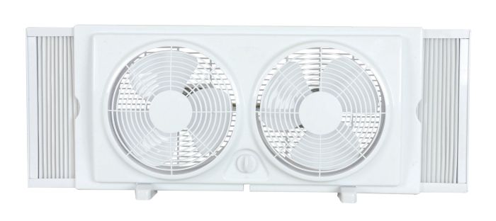 Twin Window Fan - 2 Speeds - White - 9"
