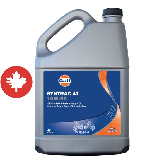 Huile synthétique à moto 4-temps Syntrac 4T 10W50 - 4 l