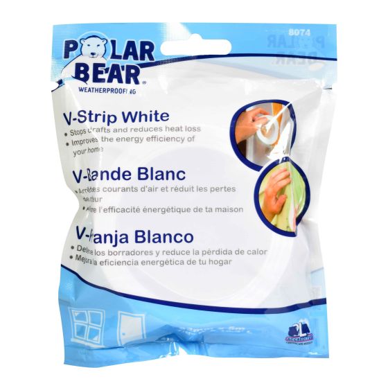 V Weatherstrip - White - 7/8" x 16.4'