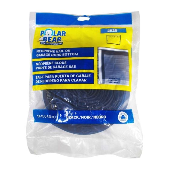 Neoprene Garage Door Bottom - Black - 16'