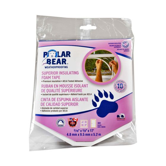 Superior Insulating Foam Tape - Black - 3/16" x 3/8" x 17'