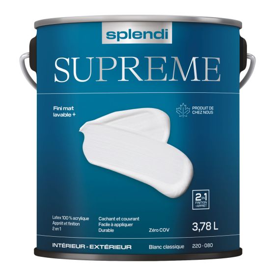 Peinture SPLENDI Supreme, Mat, Blanc, 3.78 l