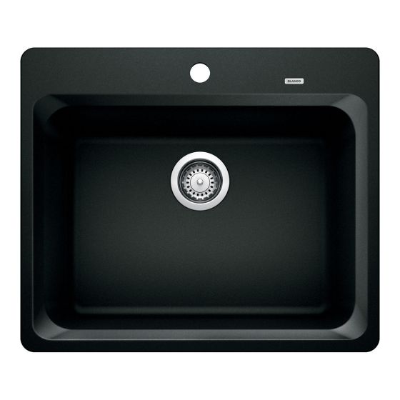 Kitchen Sink - Vision - 1 Bowl - 1 Hole - Silgranit - Charcoal Black - 25" x 20.75" x 8"