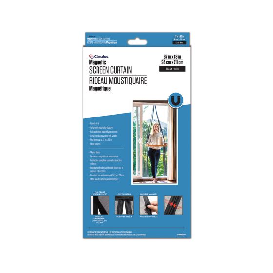 Rideau moustiquaire magnétique, 37" x 83', noir