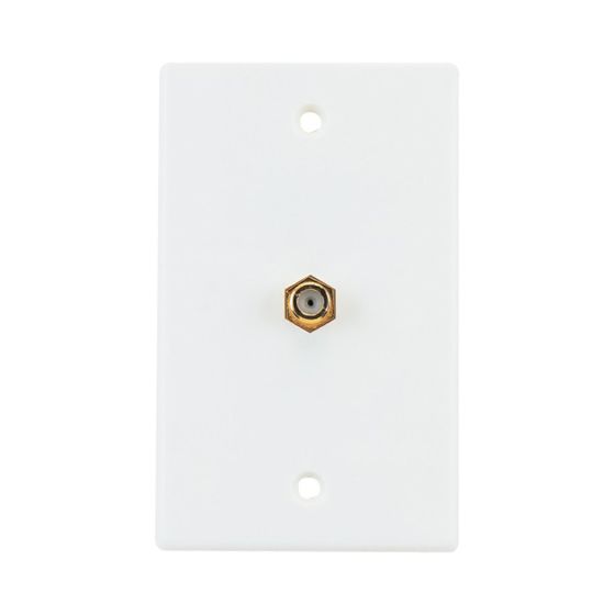 Plaque murale blanche pour câbles coaxiaux RG6 et RG59