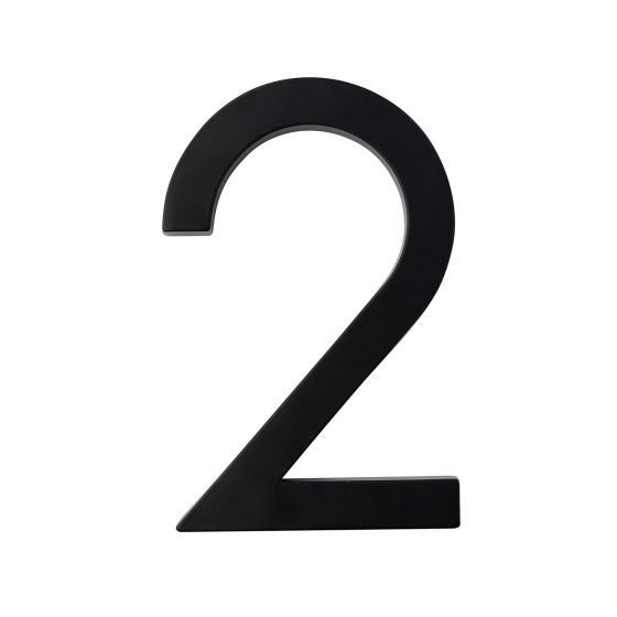 Chiffre d'adresse style Designer #2, noir mat, 5"