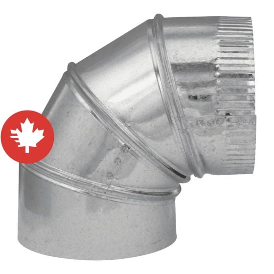 Adjustable 90° Elbow – 30 Gauge – 5" – Galvanized Steel