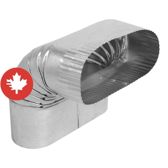 Oval Vertical Elbow 90° -  6" - 30ga