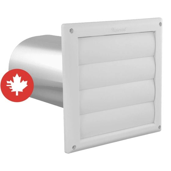 Louvered Vent Hood - White - 6"