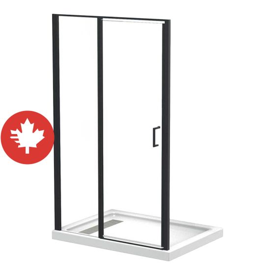 Pandora Rectangular Shower Kit - Matte Black - 48" x 32" x 78 1/8" - Alcove Installation