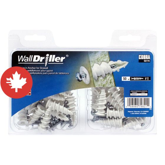 WallDriller Nylon #8L Anchors (+ Screws) (50)