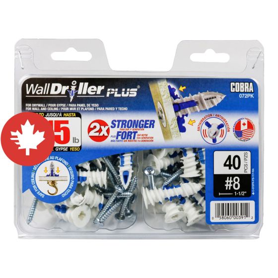 Ancrages WallDriller PLUS #8 (4 mm) + vis (40)