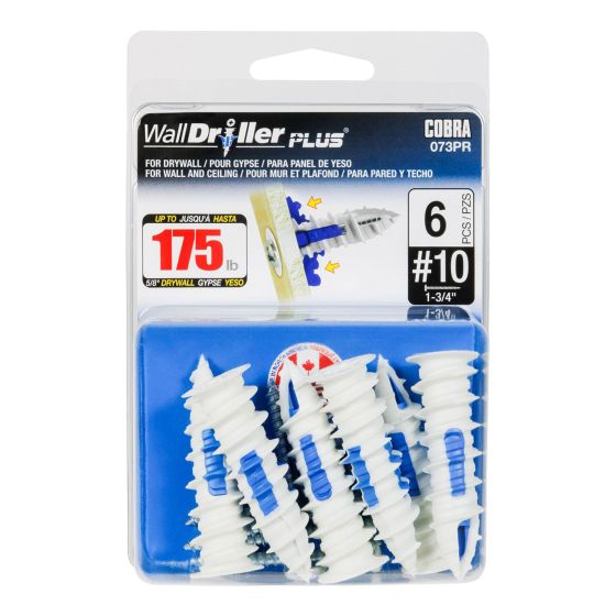 WallDriller PLUS #10 (5 mm) Anchors + screws (6)