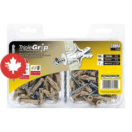 Ancrages  #6 Beige (+ Vis) + Foret Triple-Grip (100)