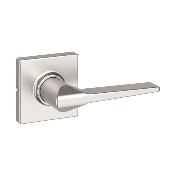 Rosette carrée Hollis Passage Bec-de-cane, passage, nickel satin