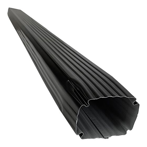 Primeau Hi-Bak Rectangular Downpipe - Black - Galvanized Steel - 5'