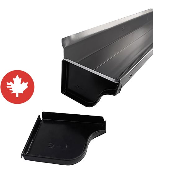 Gutter End Cap - Galvanized Steel - Left - Black