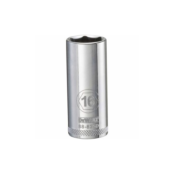Douille 16 mm, 6 pans, longue, à prise 3/8"