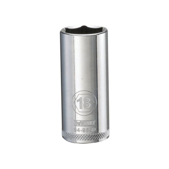 Douille 18 mm, 6 pans, longue, à prise 3/8"