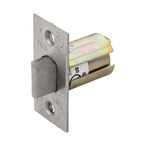 Pêne de porte demi-tour en laiton, 2 3/8", acier inoxydable