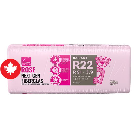R-22 Pink Next Gen Fiberglas Insulation - 23" x 47" x 5 1/2" - Covers 75.1 sq. ft