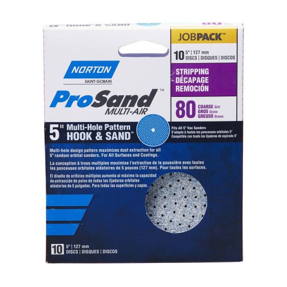 Disques abrasifs Norton ProSand "Multi-Air Cyclonic,  5'", Grain 80, 10/pqt