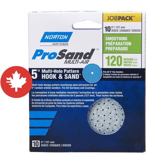 Disques abrasifs Norton ProSand "Multi-Air Cyclonic,  5'", Grain 120, 10/pqt