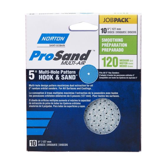 Disques abrasifs Norton ProSand "Multi-Air Cyclonic,  5'", Grain 120, 10/pqt