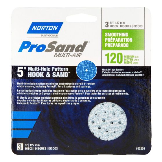 Disques abrasifs Norton ProSand "Multi-Air Cyclonic,  5", Grain 120, 3/pqt