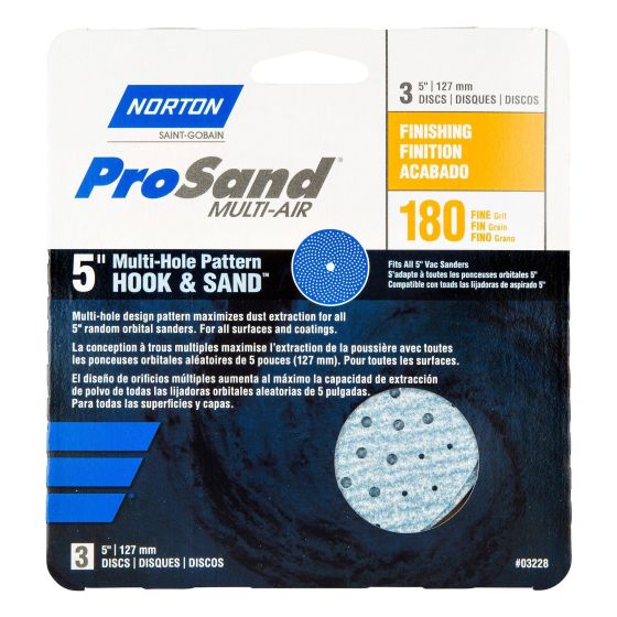 Disques abrasifs Norton ProSand "Multi-Air Cyclonic,  5'", Grain 180, 3/pqt