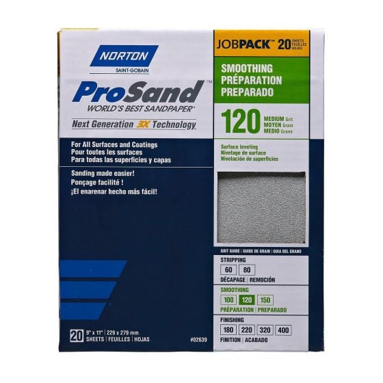 Sanding Paper - ProSand - Smooting 120 - 11" x 9" - 20/Pkg