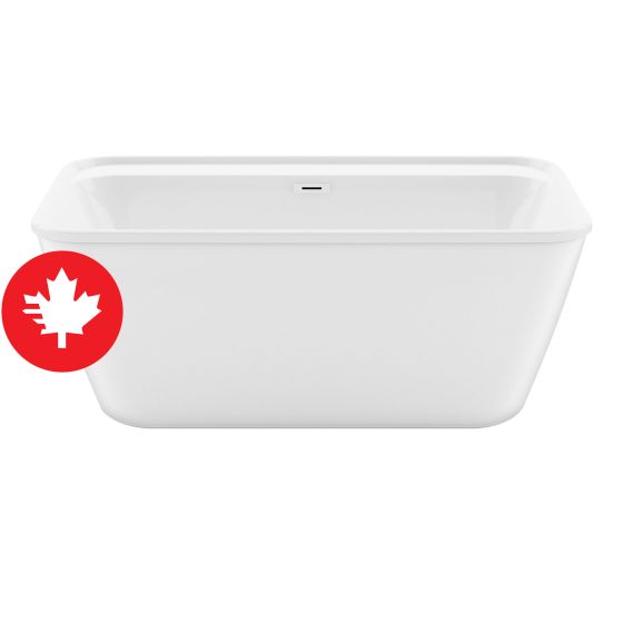 Kai Rectangular Freestanding Bathtub - 58" x 32" - Acrylic - White