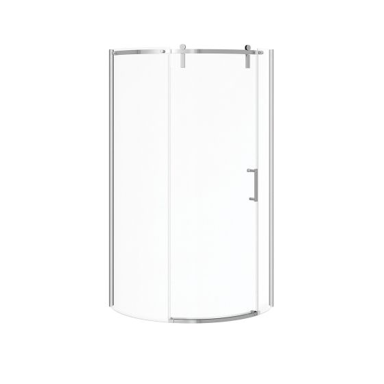 Ensemble porte et base de douche, Outback Round, droite, 36" x 36" x 75 5/8", verre clair, chrome