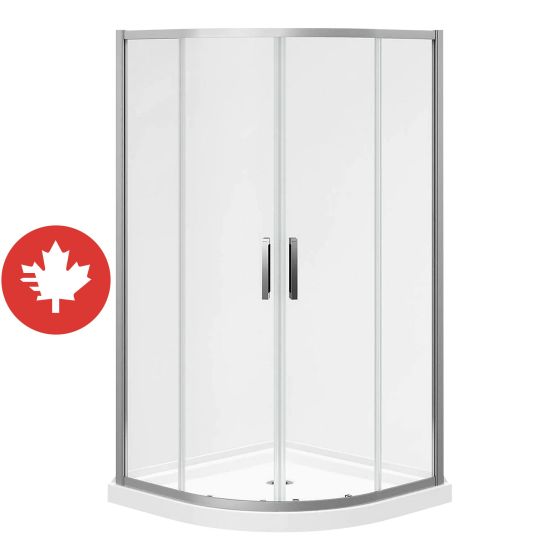 Ensemble porte et base de douche, Kassia, 38″ x 38″ x 77 5/8″, chrome