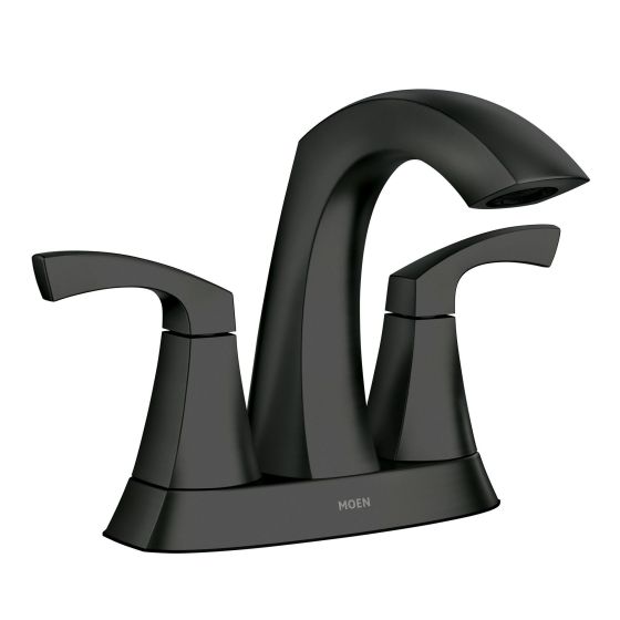 Robinet de lavabo Lindor, 2 poignées, noir mat, entraxe de 4"