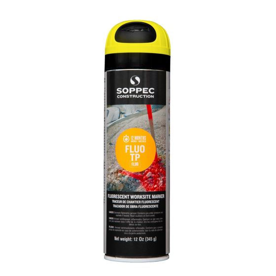 FLUO TP Highly Fluorescent Worksite Marking Paint - Yellow - 345 g