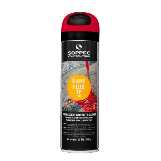 FLUO TP Highly Fluorescent Worksite Marking Paint - Red - 345 g