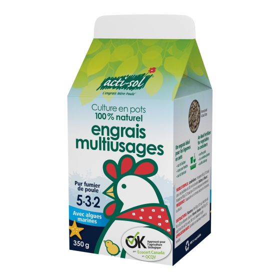 Pur fumier de poule, engrais 5-3-2, 350 g