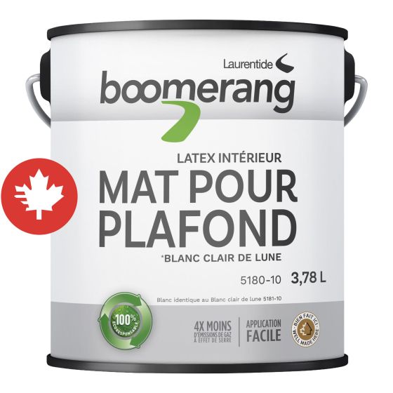 Boomerang Recycled Paint - Ceiling Flat - Moonlight- White - 3.78 l