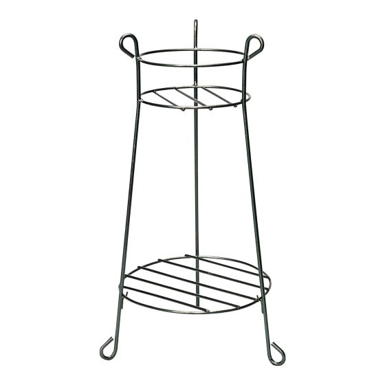 Round 2-Level Stand for Indoor or Outdoor Plants - 30" x 10" - Black