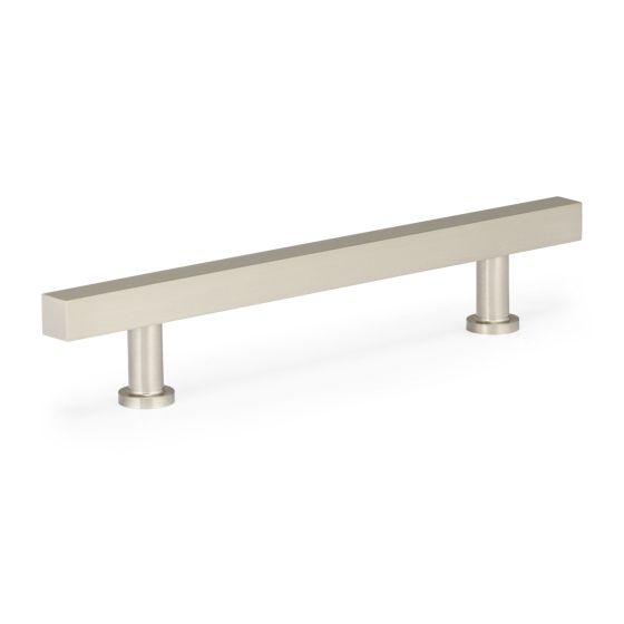 Square Bar Metal Pull - 128 mm - Brushed Nickel