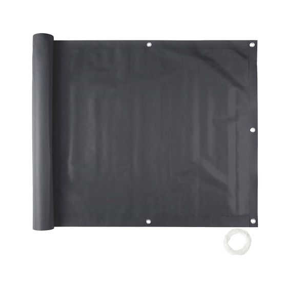 Écran d'intimité pour balcon, gris, 34" x 180"