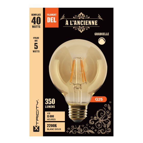 LED Vintage Bulb - Smoked Glass - G25 - 40 W - Soft White