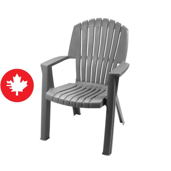 Chaise empilable à dossier haut, Cape Cod, gris neutre