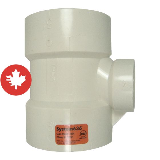 Té Système 636 en PVC FGV, femelle, 3", blanc