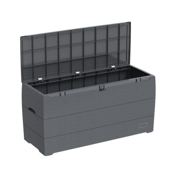 Banc de rangement extérieur, gris, 71 gal
