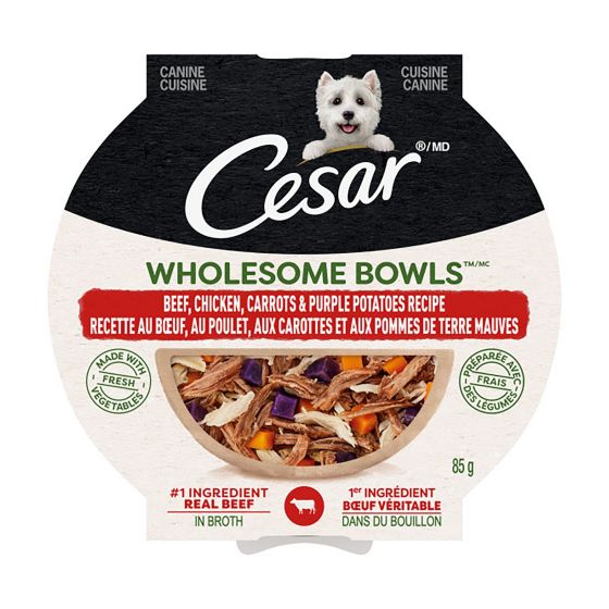 Nourriture humide Wholesome Bowls, bœuf, poulet, carottes et pommes de terre,  chiens adultes, 85 g