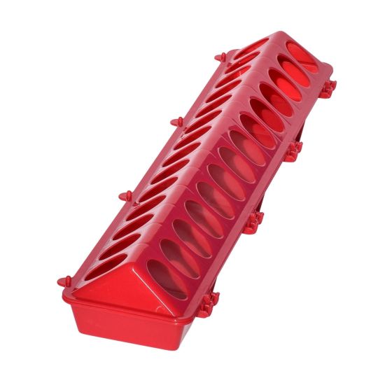 Mangeoire au sol en plastique pour volaille, 20", rouge