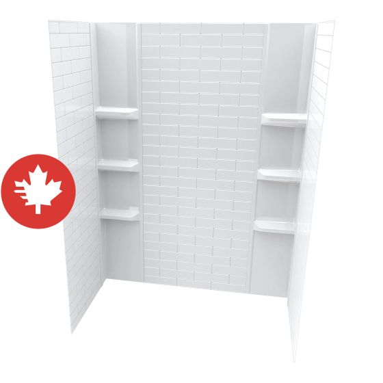 Ensemble de mur de bain, motif métro, 60" x 36" x 80", 5 morceaux